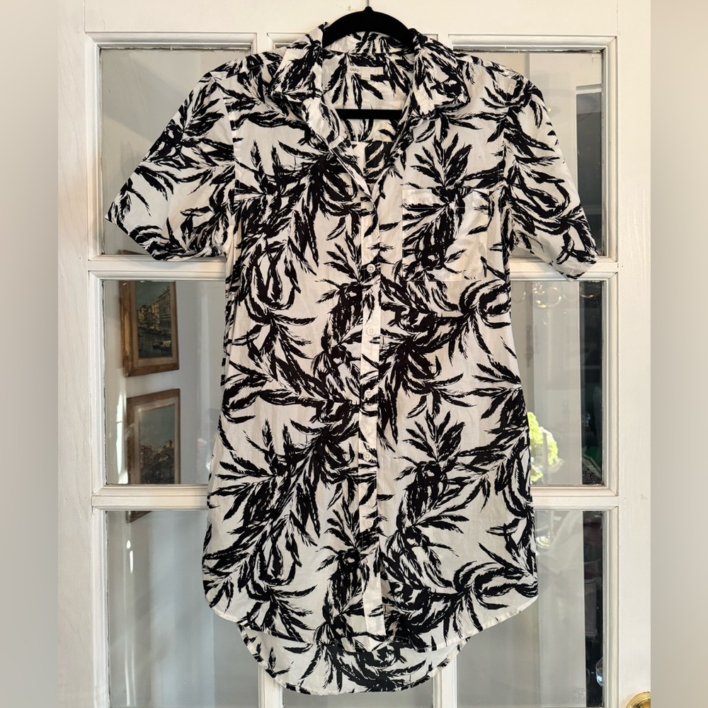 Onia palm Leaf Print Shirt bathing suit cover up